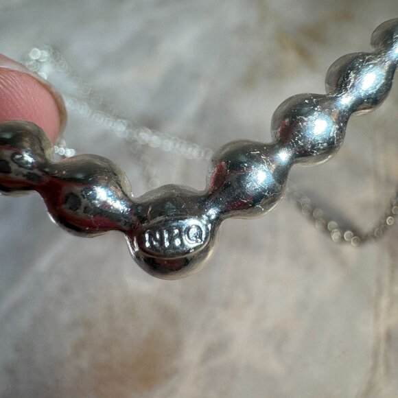 Silver & Aquamarine Crystal Vintage Avon/NRQ necklace & bracelet set - Picture 6 of 6